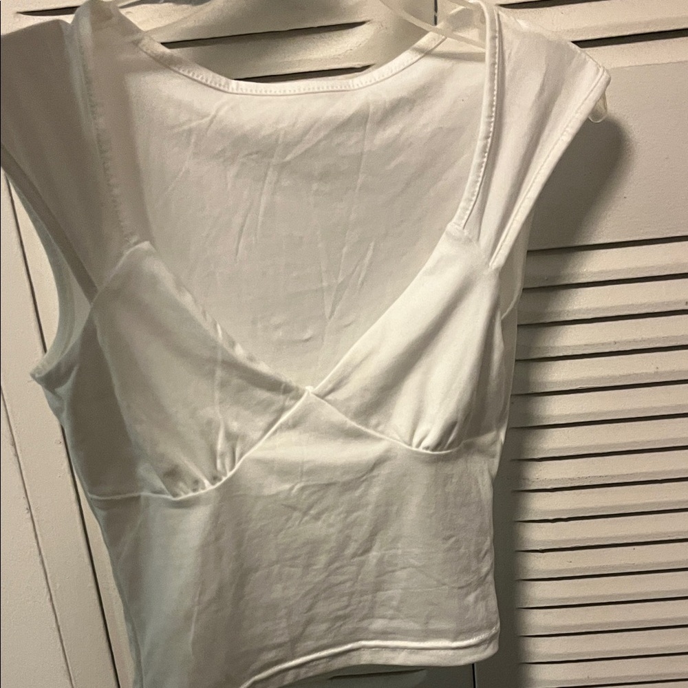 White Sleeveless Crop Top